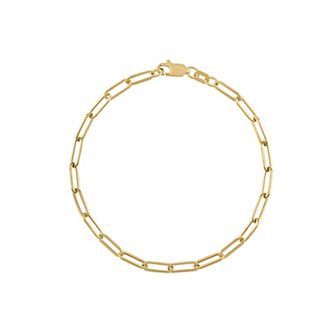 Jordan Blue 14k Gold 3.15 mm Paper Clip Chain Bracelet