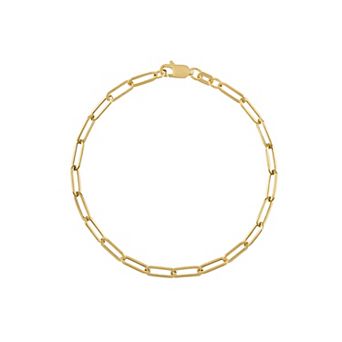 Jordan Blue 14k Gold 3.15 mm Paper Clip Chain Bracelet