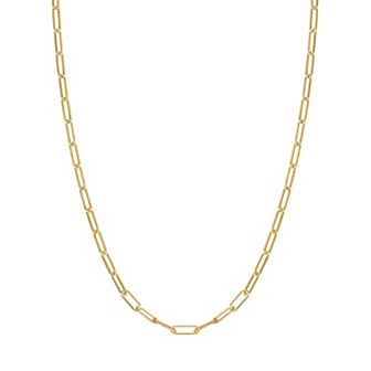 Jordan Blue 14k Gold 3.15 mm Paper Clip Chain Necklace
