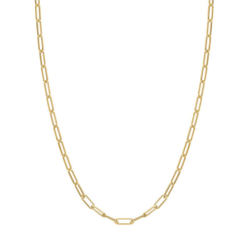 Jordan Blue 14k Gold 3.15 mm Paper Clip Chain Necklace, Womens, Size: 20