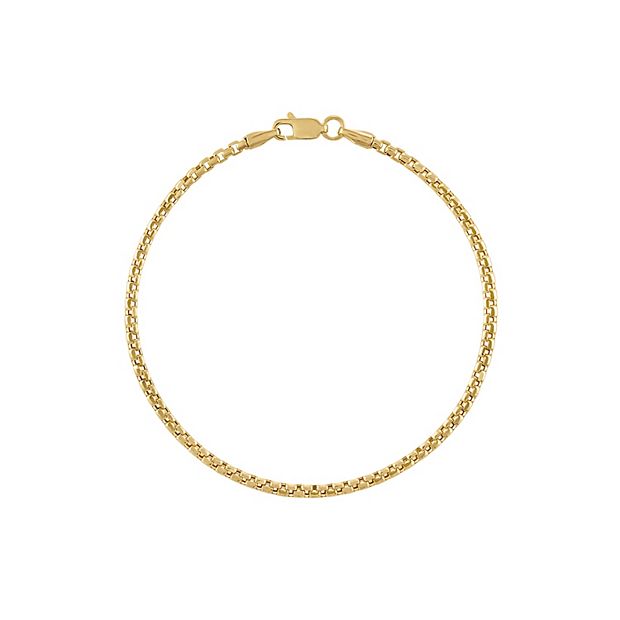 Jordan Blue Men s 14k Gold 2.45 mm Box Chain Bracelet