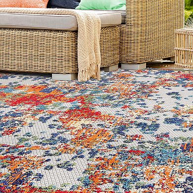 Superior Modern Abstract Splatter Indoor / Outdoor Area Rug