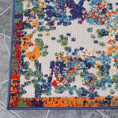 Superior Modern Abstract Splatter Indoor / Outdoor Area Rug