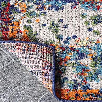 Superior Modern Abstract Splatter Indoor / Outdoor Area Rug