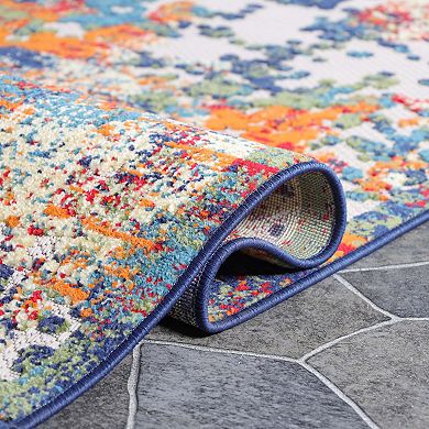 Superior Modern Abstract Splatter Indoor / Outdoor Area Rug