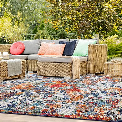 Superior Modern Abstract Splatter Indoor / Outdoor Area Rug