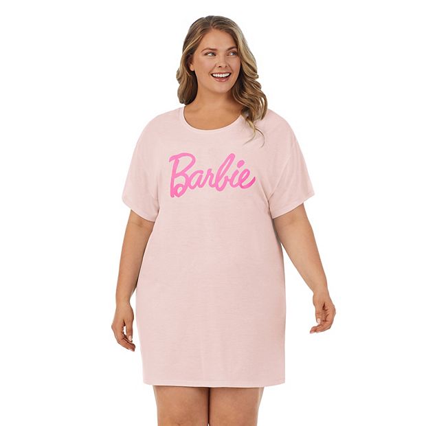 Plus Size Barbie Character Short Sleeve Pajama Sleepshirt