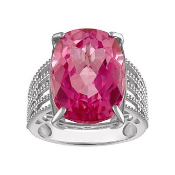 Tiara Sterling Silver Pink Topaz Ring