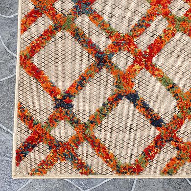 Superior Geometric Modern Diamond Lattice Indoor Outdoor Area Rug