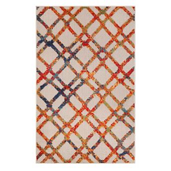 Superior Geometric Modern Diamond Lattice Indoor Outdoor Area Rug