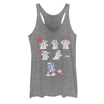 Disney's Star Wars: The Mandalorian Juniors' Grogu Grid Graphic Tank Top