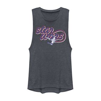 Juniors' Star Wars Striped Shadow Star Wars Logo Tank Top