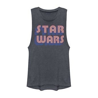 Disney's Star Wars Juniors' Logo Gray Graphic Tank Top