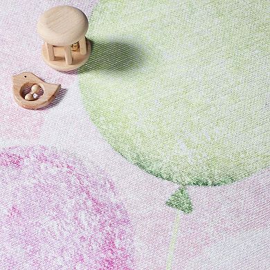 Superior Elephant Bright Colorful Patterned Kids Non-Slip Area Rug