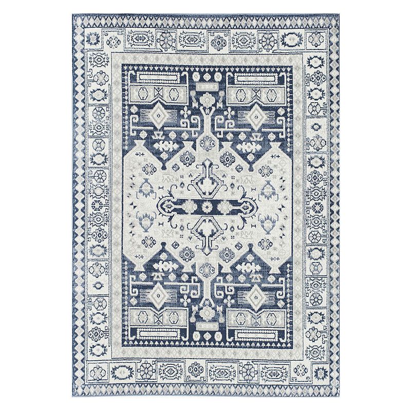 Rugs America Gabriel Transitional Vintage Koti Rug, Blue, 5X7 Ft