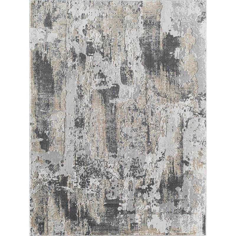 CosmoLiving Auden Abstract Transitional Rug, White, 8X10 Ft