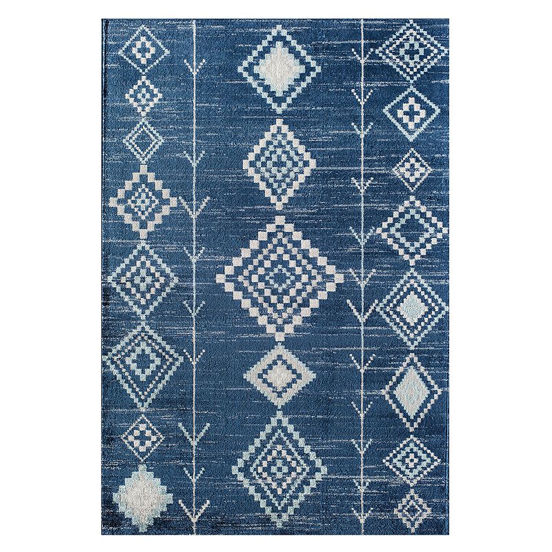 CosmoLiving Bodrum Moroccan Tribal Native Rug, Blue, 8X12 Ft