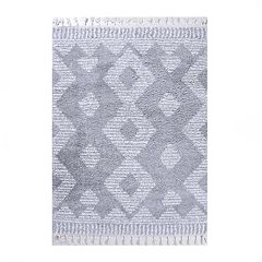 Superior Striped Pastel Indoor Area Rug, Grey, 7x9 ft