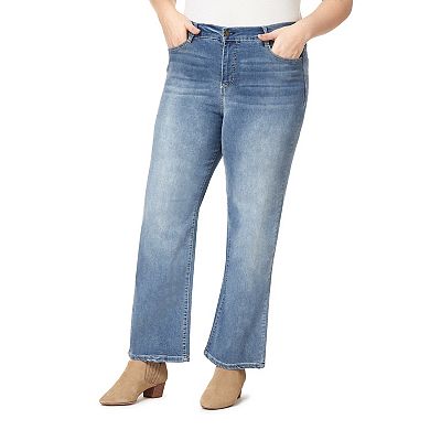 Juniors' Plus Size WallFlower Curvy Super High-Rise Flip-Flop Flare Jeans