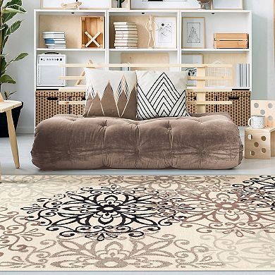 Superior Leigh Modern Floral Medallion Indoor Area Rug