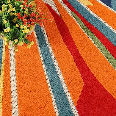 Superior Modern Geometric Abstract Indoor Outdoor Area Rug