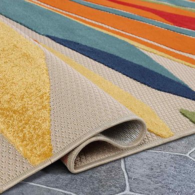 Superior Modern Geometric Abstract Indoor Outdoor Area Rug
