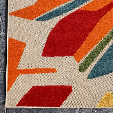 Superior Modern Geometric Abstract Indoor Outdoor Area Rug