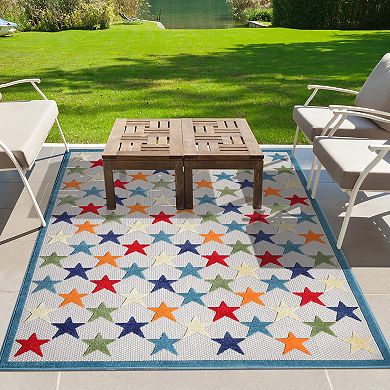 Superior Modern Stars Indoor Outdoor Area Rug