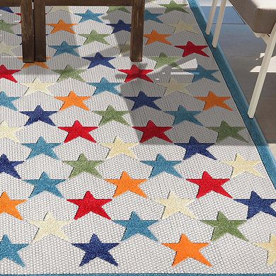 Superior Modern Stars Indoor Outdoor Area Rug