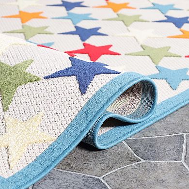 Superior Modern Stars Indoor Outdoor Area Rug