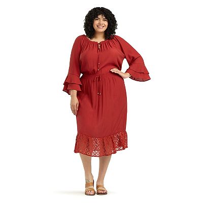ab studio lace dress AB Studio | Dresses | Ab Studio Blue Midi Dress With White Lace Hem