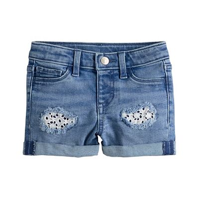 Baby Toddler Girl Jumping Beans® Crochet Denim Shorts