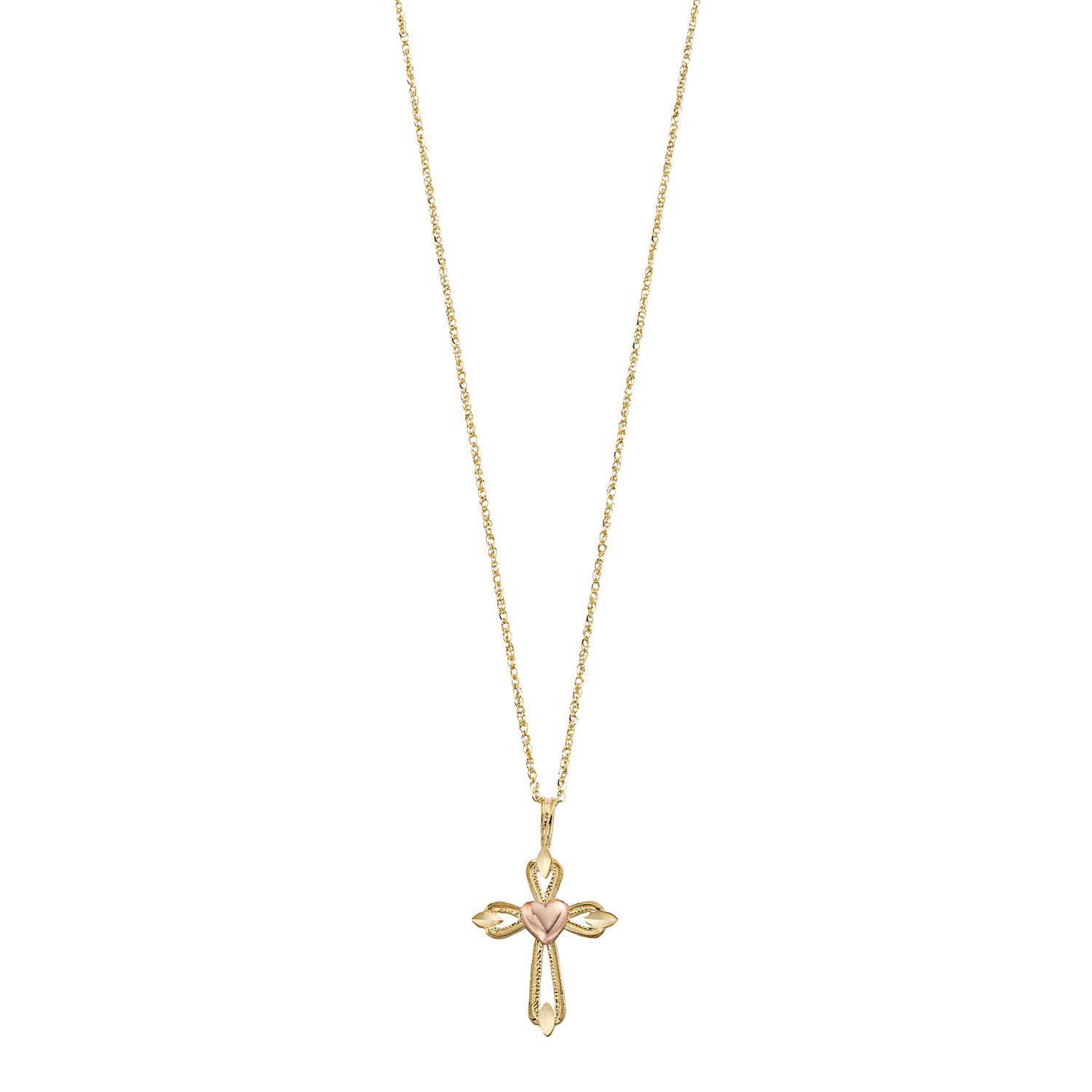 10k Gold Greek Key Cross Pendant