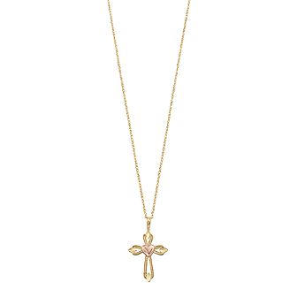 Kristen Kesho 10k Gold Heart Cross Pendant Necklace