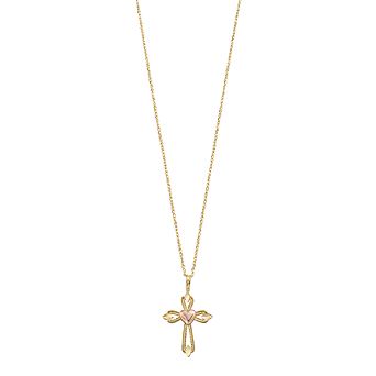 Kristen Kesho 10k Gold Heart Cross Pendant Necklace