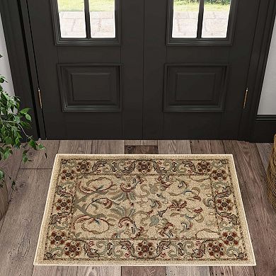 Superior Heritage Traditional Floral Scroll Indoor Area Rug