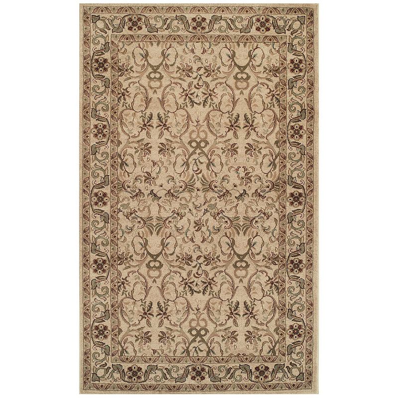 Superior Heritage Traditional Floral Scroll Indoor Area Rug, White, 8X10 Ft