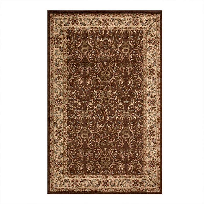 Superior Heritage Traditional Floral Scroll Indoor Area Rug, Brown, 7X9 Ft