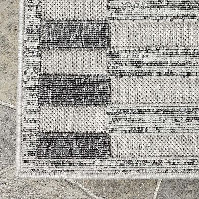 Superior Geometric Stripe Modern Indoor Outdoor Area Rug