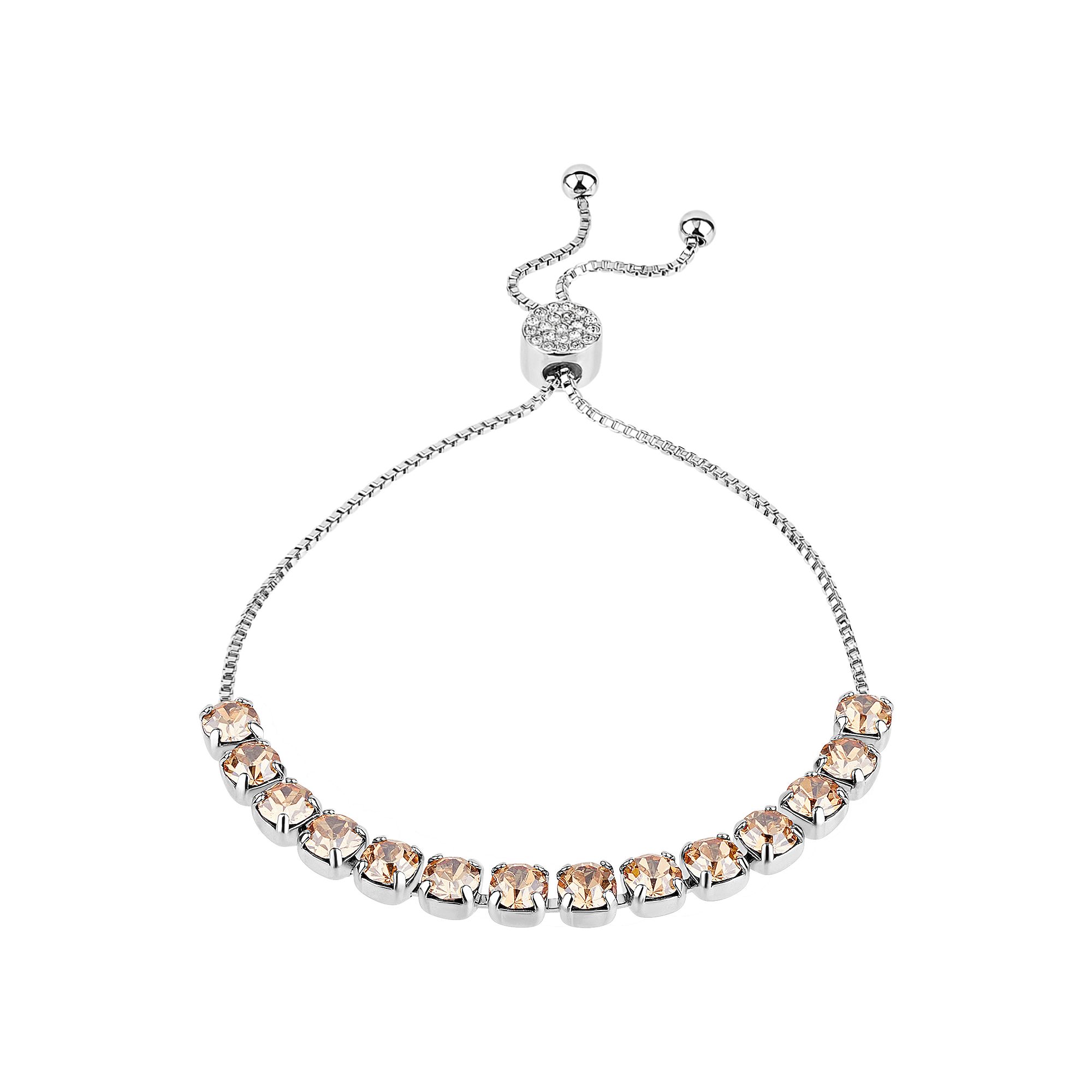 Brilliance Crystal Row Adjustable Bracelet, Womens, Size: 7/8, Golden H