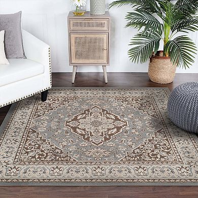 Superior Glendale Traditional Ornate Floral Medallion Indoor Area Rug