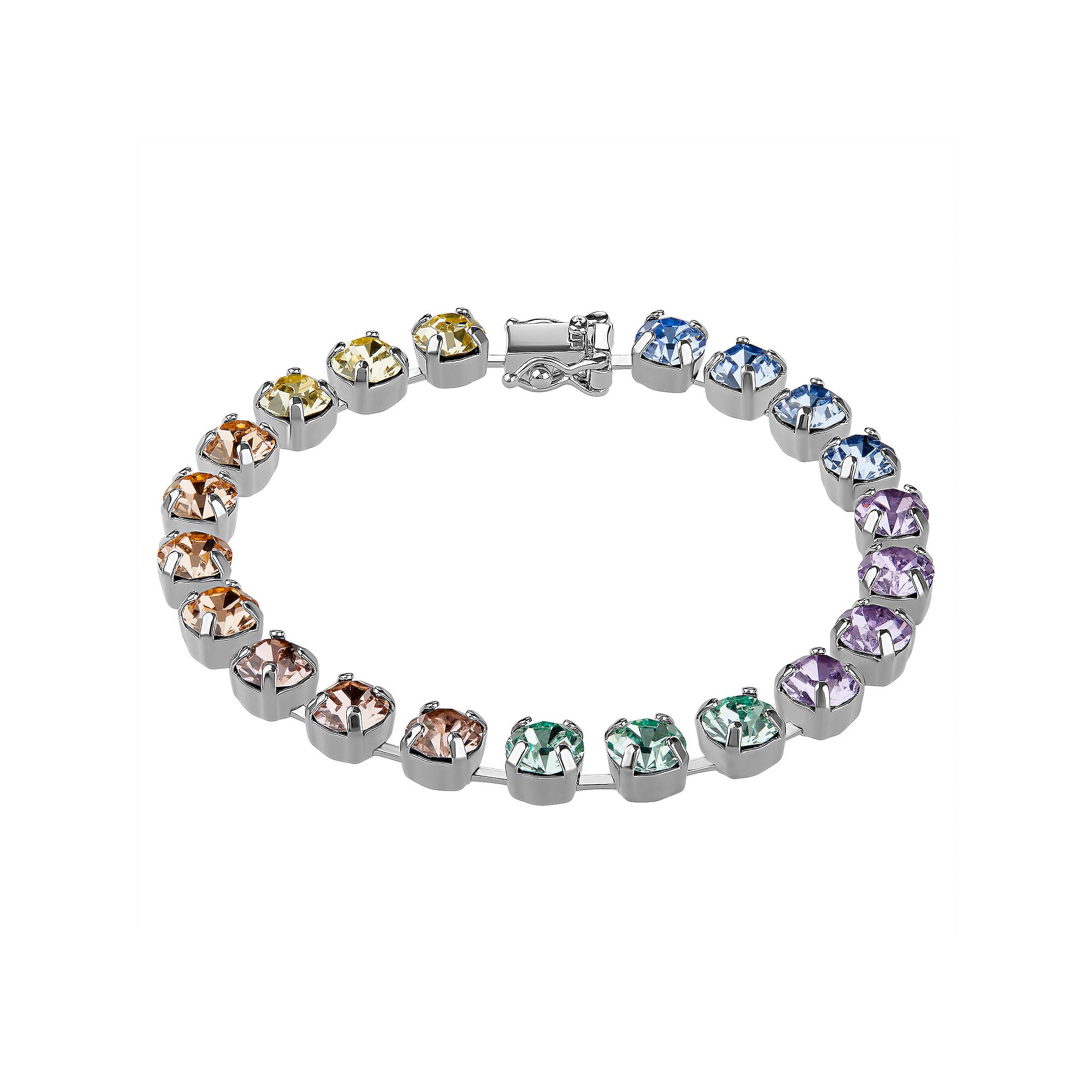 Brilliance Crystal Tennis Bracelet, Womens, Size: 7/8, Silver Tone