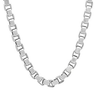 Steel Nation Men's Stainless Steel Box Link Chain Necklace