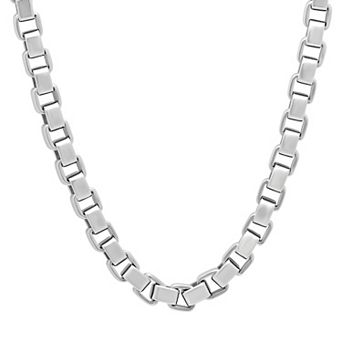 Steel Nation Men's Stainless Steel Box Link Chain Necklace