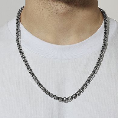 Steel Nation Men's Stainless Steel Box Link Chain Necklace