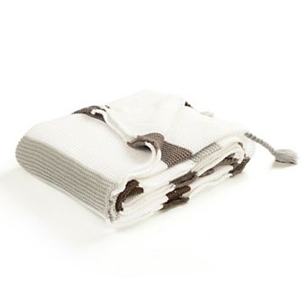 Lush Decor Boho Knitted Braided Tassel Throw