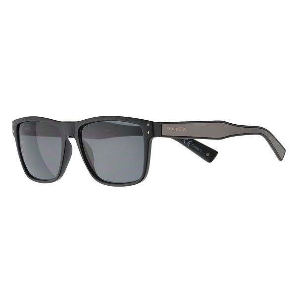 Dockers® Men's Shiny Black 57mm Sunglasses
