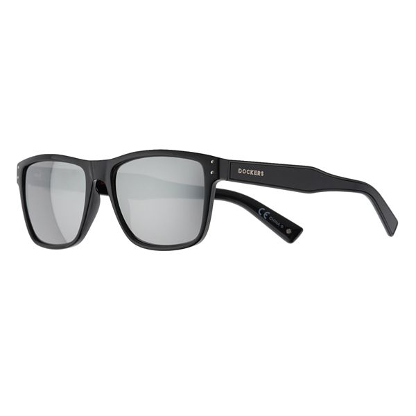 Dockers® Men's Shiny Black 57mm Sunglasses