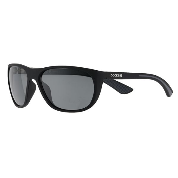 Dockers® Men's Rubberized Black 60mm Sunglasses
