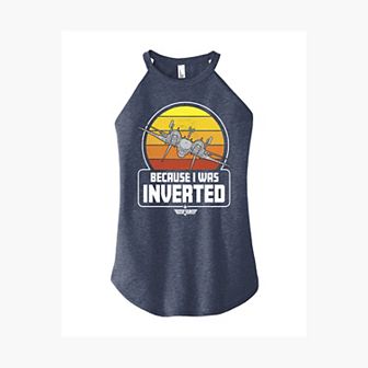 Juniors' Top Gun Inverted High Neck Tank Top